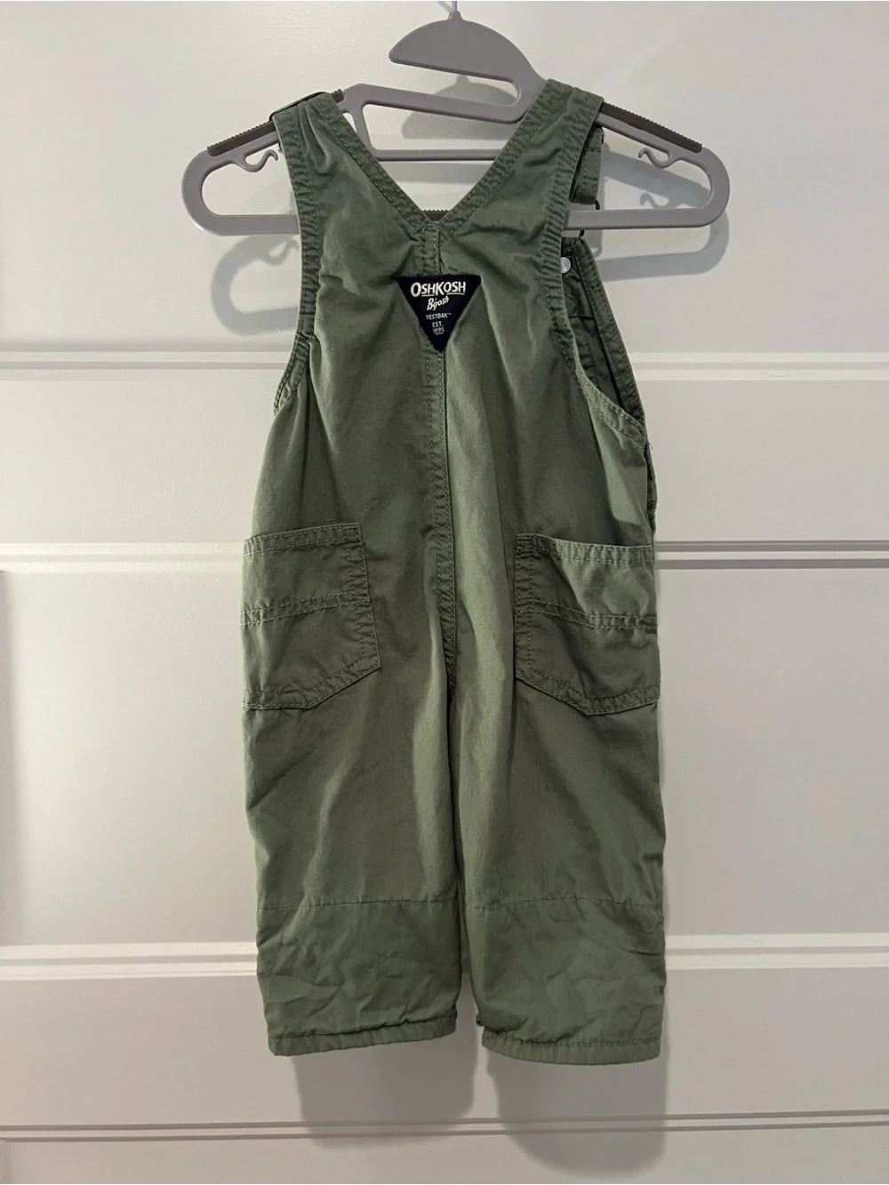 OshKosh B'gosh Olive Green Kids Overalls with Adjustable Straps